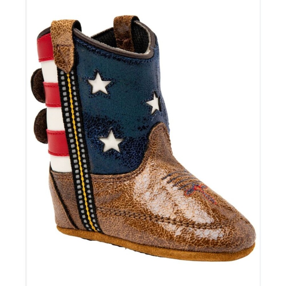 Baby Cowboy Boots Size 1 Boot Barn Cody James Infant USA Flag Western with Box
